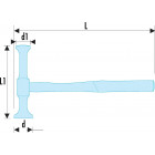 Image du produit : Marteau Facom à têtes rondes, plate et convexe - 150mm | 861D.RPC