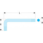 Image du produit : Clé mâle, allen, BTR - courte Resistorx - Torx (T10) - longueur 54mm Facom | 89R.10