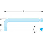 Image du produit : Clé mâle, allen, BTR - longue Torx - à tête sphérique - Torx (T15) - longueur 93.5mm Facom | 89S.15