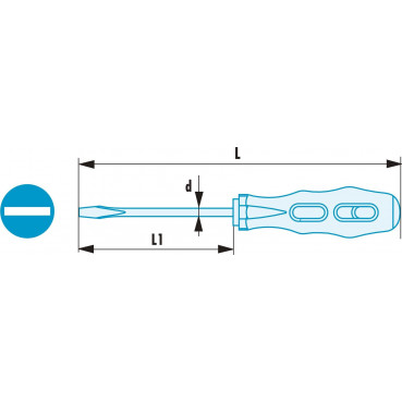 Tournevis plat Facom pour vis à fente ADF - longueur 400mm outillage Facom antidéflagrant, antimagnétique | AN12X400SR