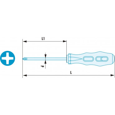 Tournevis Facom pour vis Phillips ADF - longueur 100mm - PH1 outillage Facom antidéflagrant, antimagnétique | ANP1X100SR