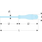 Image du produit : Tournevis plat Facom PROTWIST pour vis à fente - lame fraisée - 5.5mm - longueur 125mm | AT5.5X125