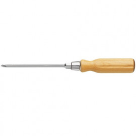 Tournevis Facom manche bois pour vis cruciforme Phillips - lame avec 6 pans - longueur 100mm - PH1 - 8mm | ATHH.P1