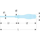 Image du produit : Tournevis plat Facom PROTWIST pour vis à fente - série puissance - 6.5mm - longueur 150mm | ATWH6.5X150