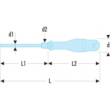 Tournevis plat Facom PROTWIST pour vis à fente - série puissance - 6.5mm - longueur 150mm | ATWH6.5X150