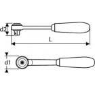 Image du produit : Cliquet parcmètre à verrouillage 1/4" manche métal - longueur 140mm "Expert by Facom" | E030508