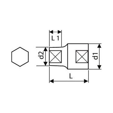 douille 3/8" - 6 pans - 10mm - longueur 25.7mm "Expert by Facom" | E030939