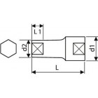 Image du produit : douille longue 3/8" - 6 pans - 9mm - longueur 45.5mm "Expert by Facom" | E031504