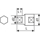 Image du produit : douille 1/2" - 6 pans - 36mm - longueur 57.2mm "Expert by Facom" | E031938