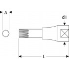 Image du produit : douille tournevis 1/2" embout long pour vis Torx longueur 120mm "Expert by Facom" | E031978