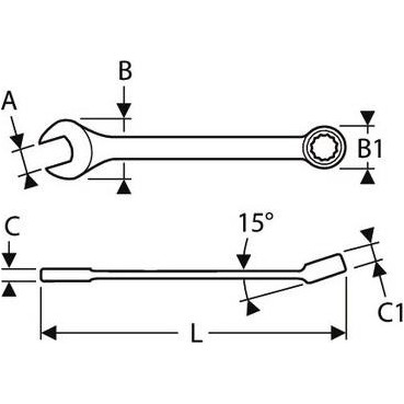 Clé plate mixte 23mm - longueur 260mm "Expert by Facom" | E113218