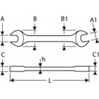 Image du produit : Clé plate 26mm x 28mm (fourche) - 28mm - longueur 285mm "Expert by Facom" | E113261