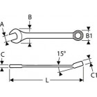 Image du produit : Clé plate mixte 9/16" - pouce - 9/16" - longueur 180mm "Expert by Facom" | E113317