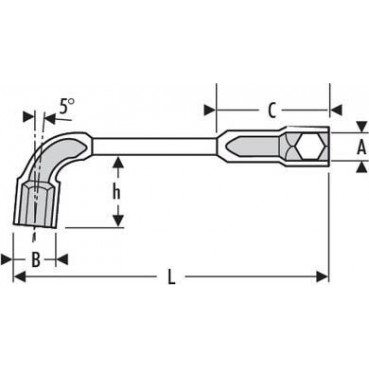 Clé à pipe 19mm débouchée 12 pans x 6 pans - 19mm - longueur 204mm "Expert by Facom" | E113381