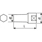 Image du produit : douille longue 1/2" - 6 pans - 13mm - longueur 79mm "Expert by Facom" | E117266