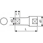 Image du produit : douille longue 1/2" - 12 pans - 14mm - longueur 79mm "Expert by Facom" | E117280