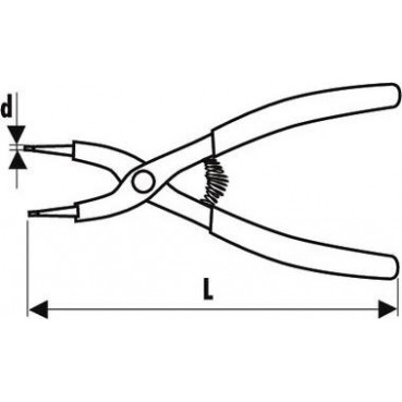 Pince Circlips - ouvrantes bec coudés à 90° - longueur 164mm "Expert by Facom" | E117918