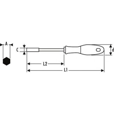 Clé à douille emmanchée - diamètre 32mm "Expert by Facom" | E121503