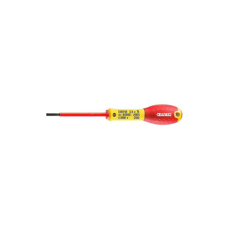 Tournevis plat isolés 1000 Volts pour vis à fente - 3.5mm - outillage électricien "Expert by Facom" | E165411