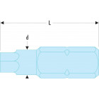 Image du produit : Embout de vissage pour vis à empreinte carrée ROBERTSON - carré 1.0" - diamètre 3.5mm - longueur 25mm Facom | ECAR.101