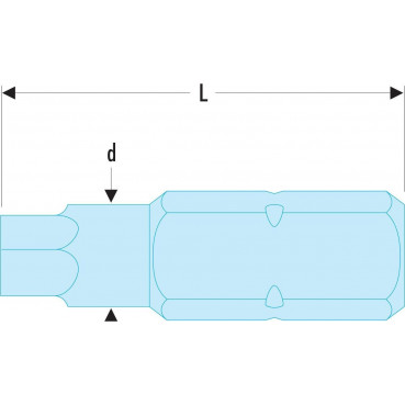 Embout de vissage pour vis à empreinte carrée ROBERTSON - carré 3.0" - diamètre 6mm - longueur 25mm Facom | ECAR.103