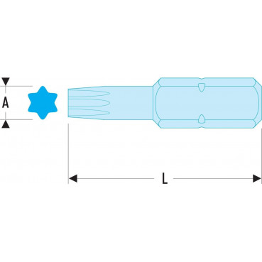 Embout de vissage à chocs série 2 pour vis - Torx (T25) Facom | ENX.225