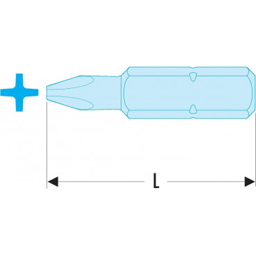 Embout de vissage - PH4 - Phillips (série 2) pour vis cruciforme - longueur 32mm Facom | EP.204