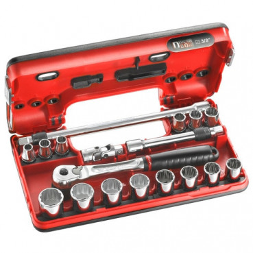 J.430BSP  Coffret de douille Facom 3/8 12 pans et embouts - 35