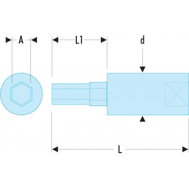 Douille Tournevis Facom 1/4" pour vis 6 pans - 2mm - longueur 37mm | RT.2