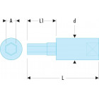 Image du produit : Douille Tournevis Facom 1/4" pour vis 6 pans - 5mm - longueur 37mm | RT.5