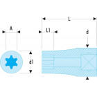 Image du produit : Douille 1/4" - Torx (E6) - longueur 22mm Facom | RTX.6