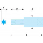 Image du produit : Douille Tournevis Facom 1/4" pour vis - Torx (T20) - longueur 37mm | RX.20