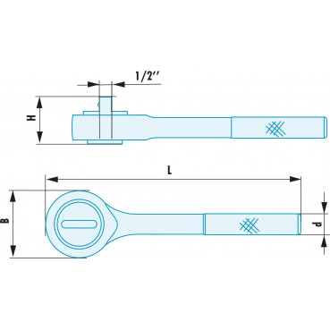 Cliquet Facom 1/2" - ADF - 48mm - longueur 245mm outillage Facom antidéflagrant, antimagnétique | S.155SR