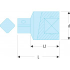 Image du produit : Réducteur 1/2" à 3/8" - longueur 33.5mm Facom | S.230