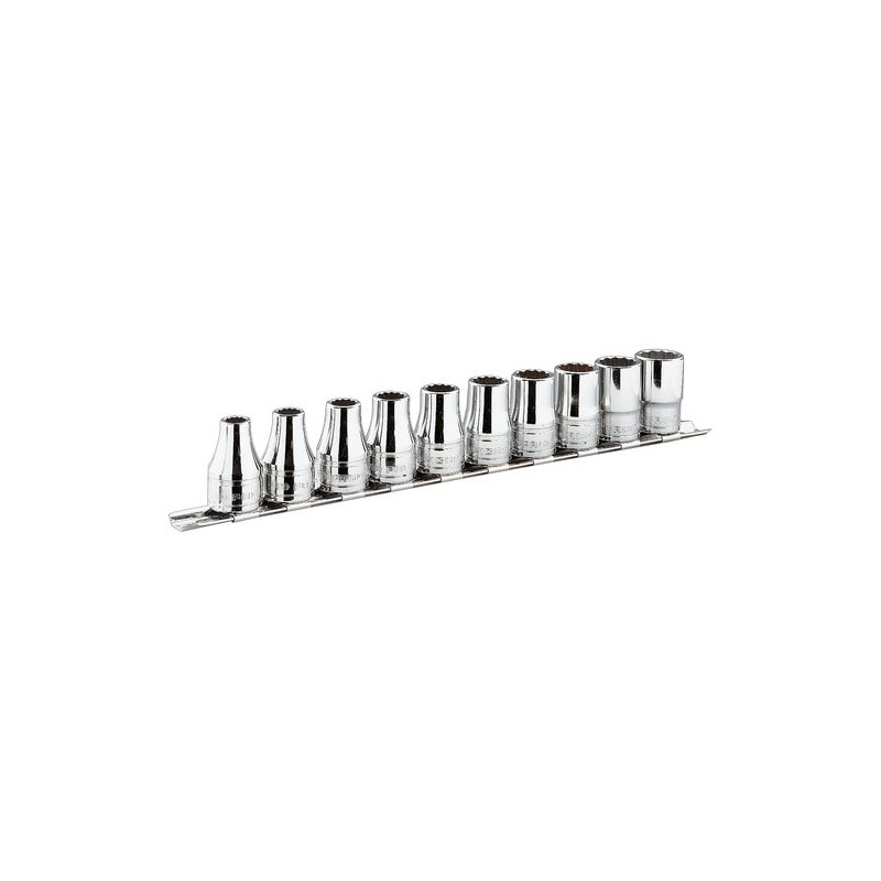 Jeu 6 douilles Facom 1/2" 12 pans en pouce sur rack - S - 11/16" - 3/4" - 13/16" - 7/8" - 15/16" - 1"mm - 12mm | S.41U