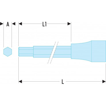 Douille Tournevis Facom 1/2" embouts long et extra-longs pour vis à 6 pans creux - 12mm - longueur 100mm | SHP.12LA