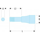 Image du produit : Douille Tournevis Facom 1/2" à denture multiple XZN - M10mm - longueur 60mm | SV.10B