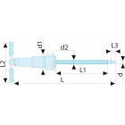 Image du produit : Vis hydraulique 10 Tonnes - 70mm - longueur 300mm - longueur 555mm Facom | U.3