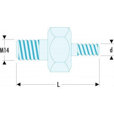 Embouts filetés - diamètre 5mm - longueur 33.5mm Facom | U.53E5