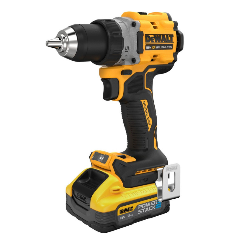 Perceuse visseuse Dewalt compacte - XR - sans fil - 18 Volts - 5Ah li-ion brushless - powerstack | DCD800H2T-QW