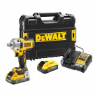 Image du produit : Boulonneuse à chocs Dewalt 1/2" compacte - XR - sans fil - 18 Volts - 5Ah li-ion brushless 812 nm - jonc de sécurité - powerstack | DCF891H2T-QW