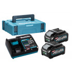 Image du produit : Pack Énergie Makita 40 Volts MAX - sans fil XGT Lithium-Ion (2 batteries + 1 chargeur) en coffret MAKPAC - 2 batteries 4Ah - charge moyenne 45min - poids 7,1kg | 191J97-1
