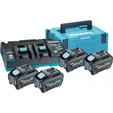 PowerPack XGT Makita, pack batteries + chargeur double DC18RD + coffret MAKPAC 40 Volts max, Lithium (Li-Ion) - batterie 5Ah - charge moyenne 50min | 191U42-2