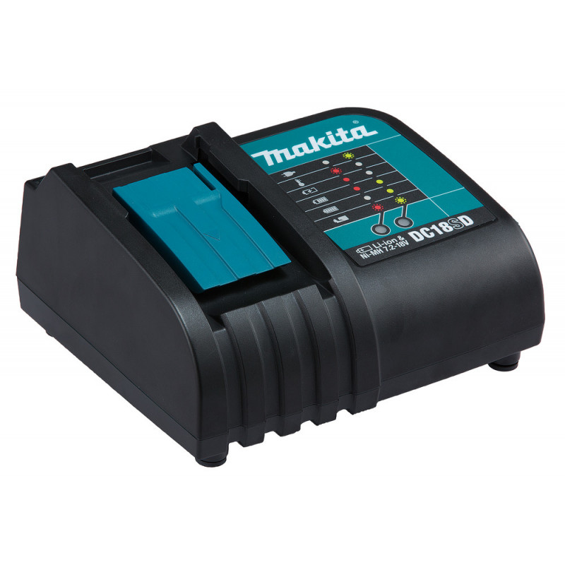 Chargeur Makita Makstar Li-Ion, Ni-Mh 9,6 à 18 Volts - sans fil - DC18SD - charge moyenne 30 à 130min | 194533-6