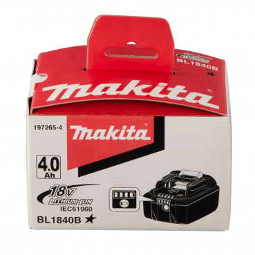 Batterie Makita Makstar Lithium (Li-Ion) 18 Volts - sans fil / 4 Ah - BL1840B ( témoin de charge intégré ) - poids 0,60kg | 197265-4