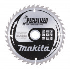 Image du produit : Lame de scie circulaire, spécialisé t.c.t, 165 x 20mm 40 t - diamètre 165mm - coupe-saignée 1,6mm - 40 dents Makita | B-09248