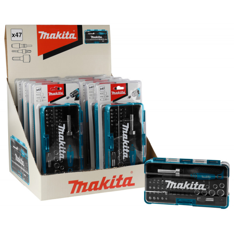 Coffret Makita Tournevis Makita à cliquet et 46 Accessoires | B-36170-10