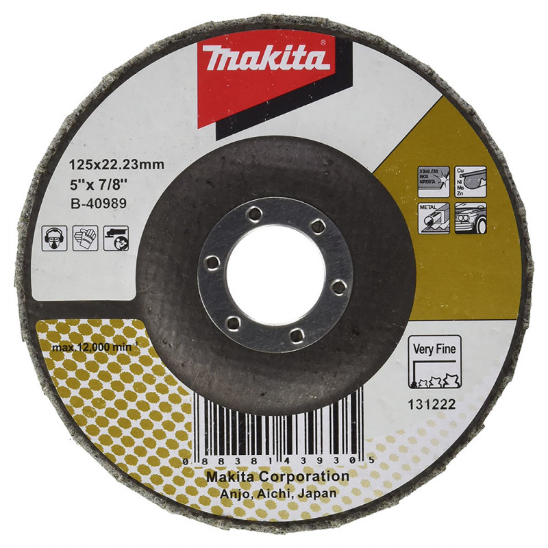 Disque à lamelles pour ponçage de finition de grandes surfaces - diamètre 125mm - grain trés fin - 1 pièce(s) Makita | B-40989