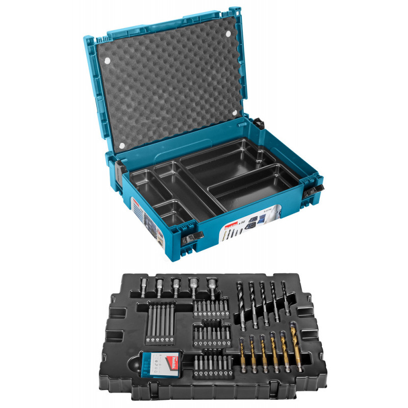 Coffret Makita ensemble accessoires 56 pièces en coffret MAKPAC | B-53768