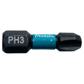 Embout de vissage à chocs (Impact Black) 25mm PHILLIPS PH3, Hexa 1/4" - 2 pièce(s) Makita | B-63622